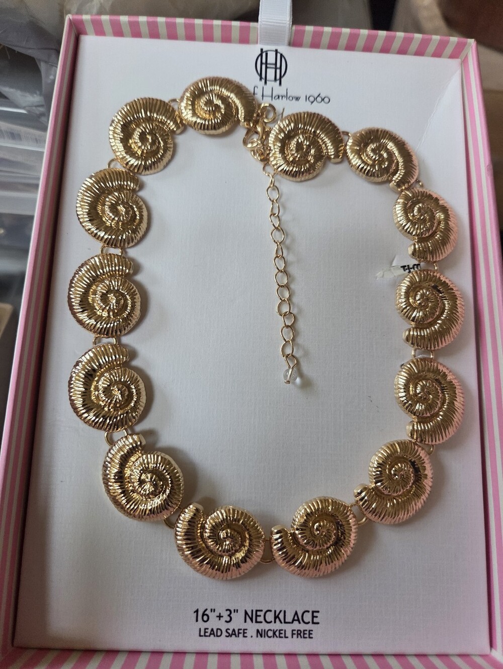 House of Harlow Gold Fossil Necklace